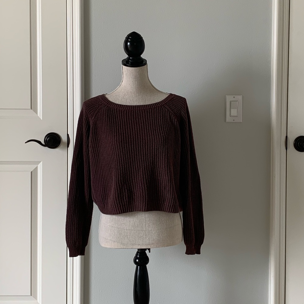 Nordstrom BP Brown/Mauve Cropped Sweater
